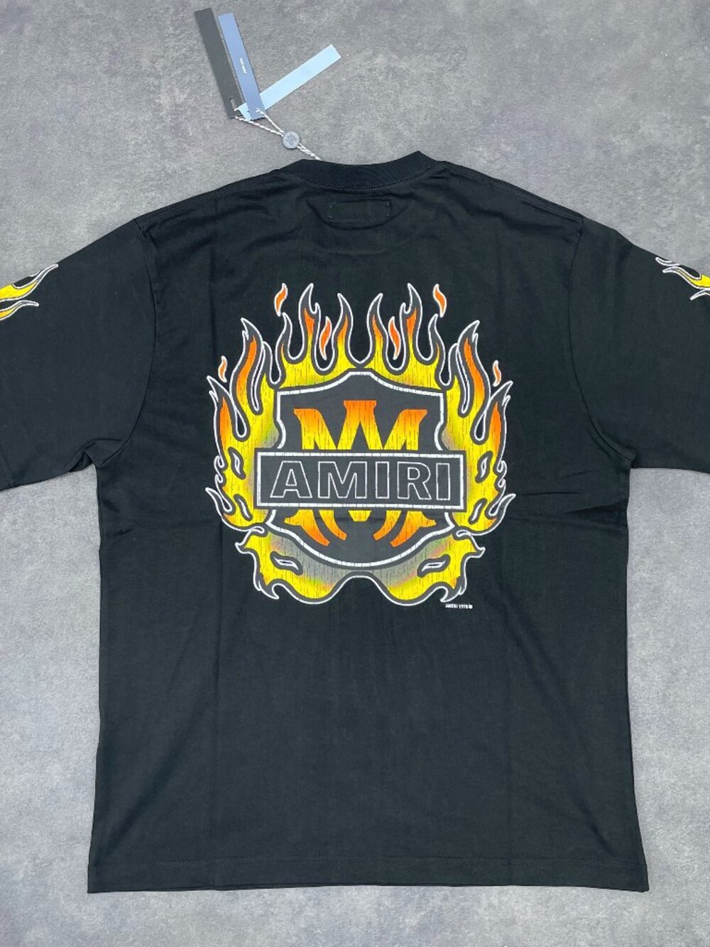 AMIRI Men’s Black Flame Logo Graphic T-Shirt- Size Large